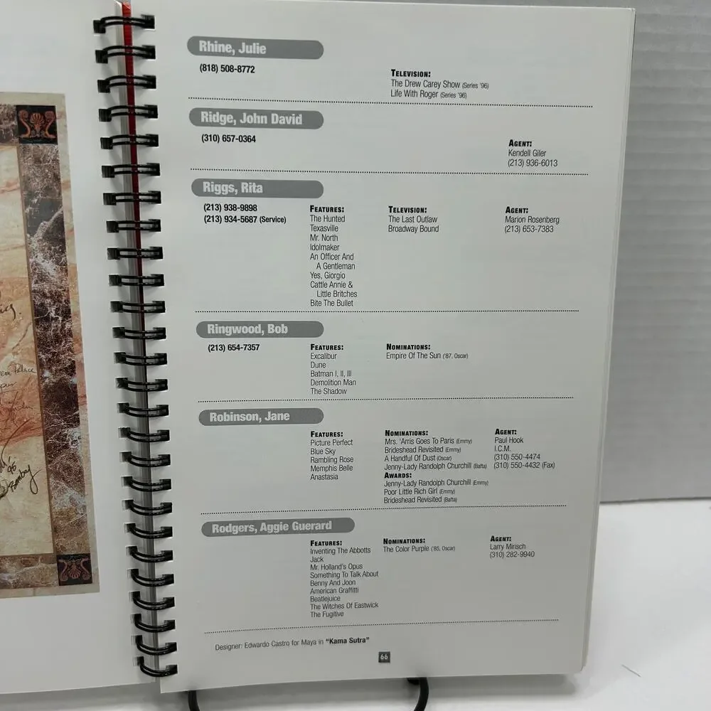 Vintage 1997 Costume Designers Guild‎ Book Directory of Members
